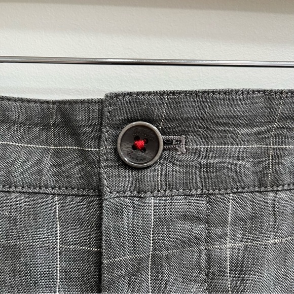 Robert Graham Men's 100% Linen Gray Windowpane Checkered Plaid Shorts 40 - Picture 6 of 8